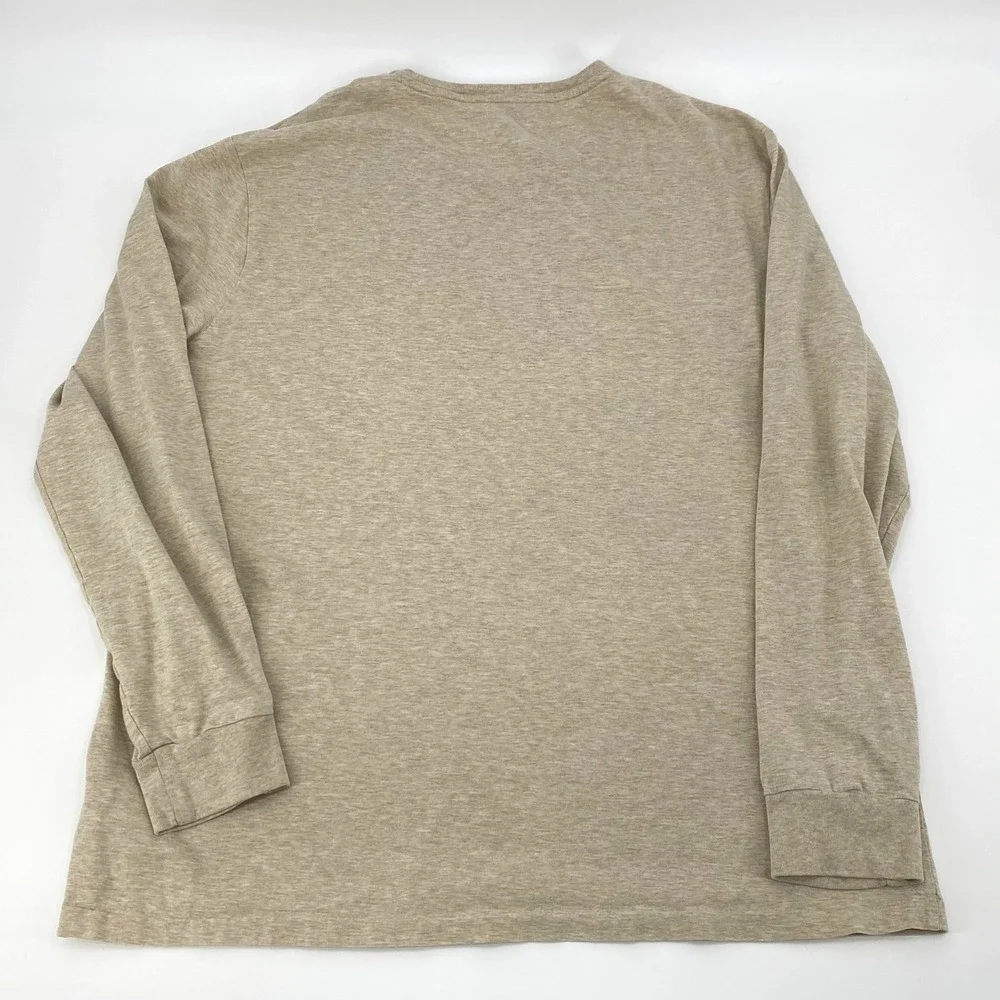 Polo Ralph Lauren‎ Mens XL Tan Heather Long Sleeve Pony Logo Crewneck T-Shirt